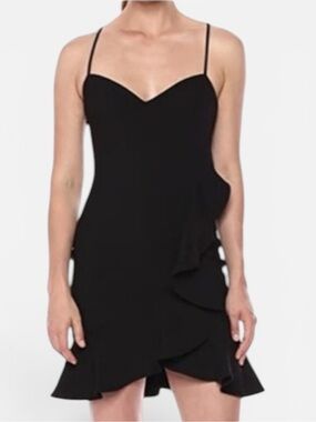 Little Black Dress LIKELY Ruffle Hem Cocktail Mini Dress 6